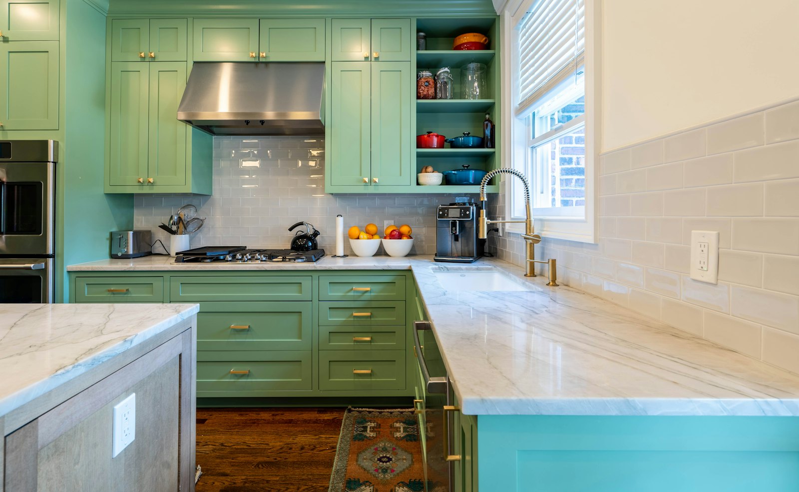 Sage green kitchen